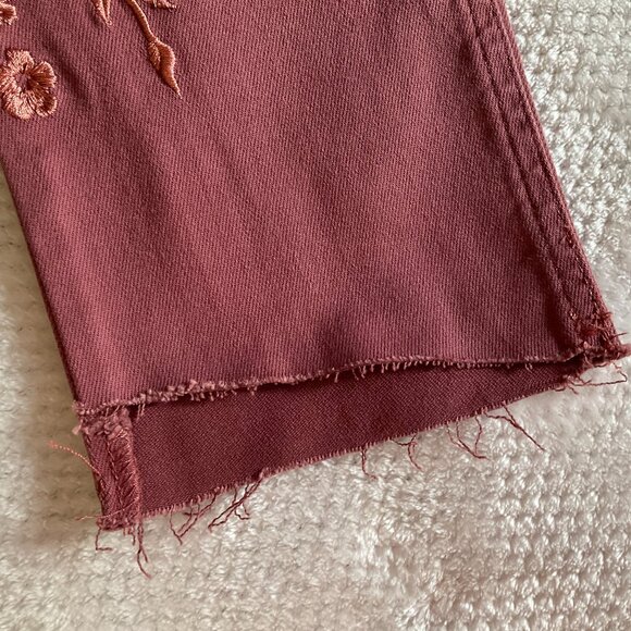 NWT Express Ankle Legging Size 12R Regular Skinny High Rise Pink Embroidered - Picture 8 of 13